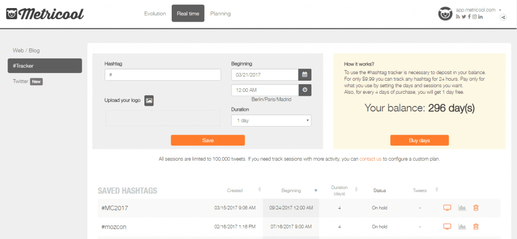 hashtag tracker metricool