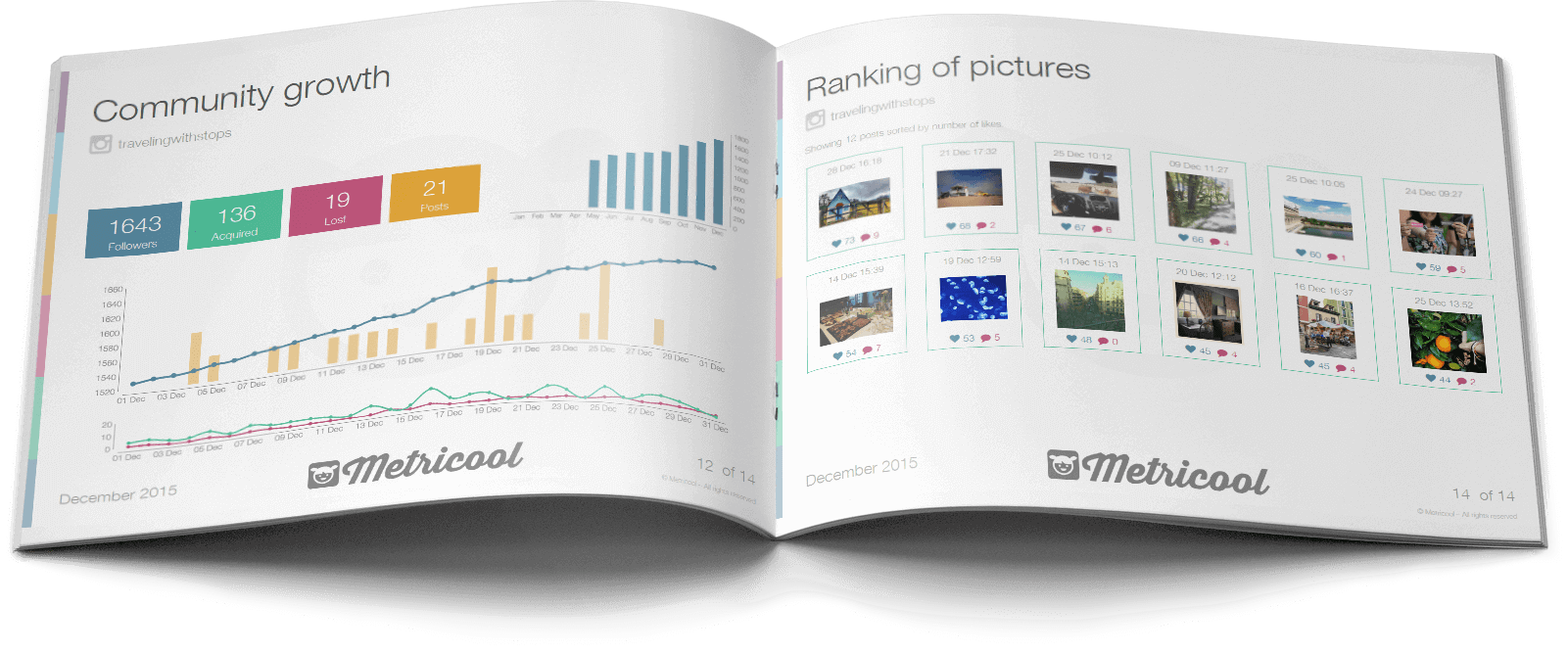 Personalized social media report with Metricool