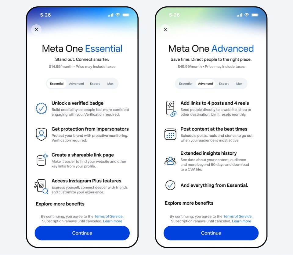 meta one essential, meta one advanced