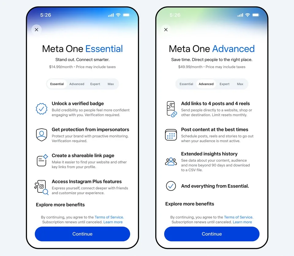 meta one essential, meta one advanced