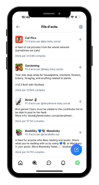 exemple de bluesky feed