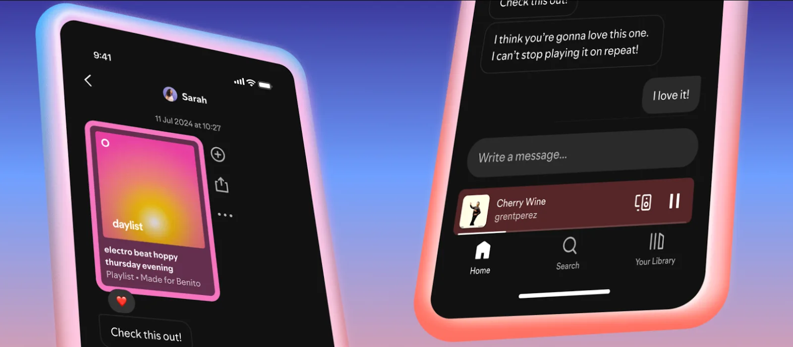 spotify direct message