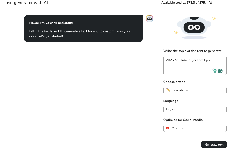 Create YouTube titles and descriptions with Metricool's AI assistant