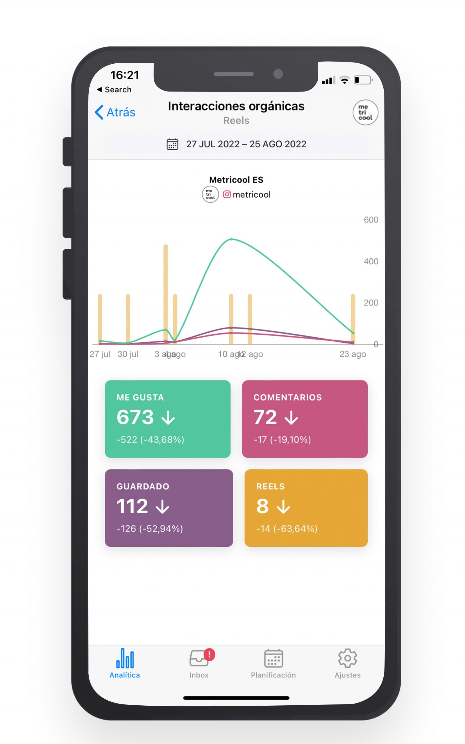 app analitica instagram metricool