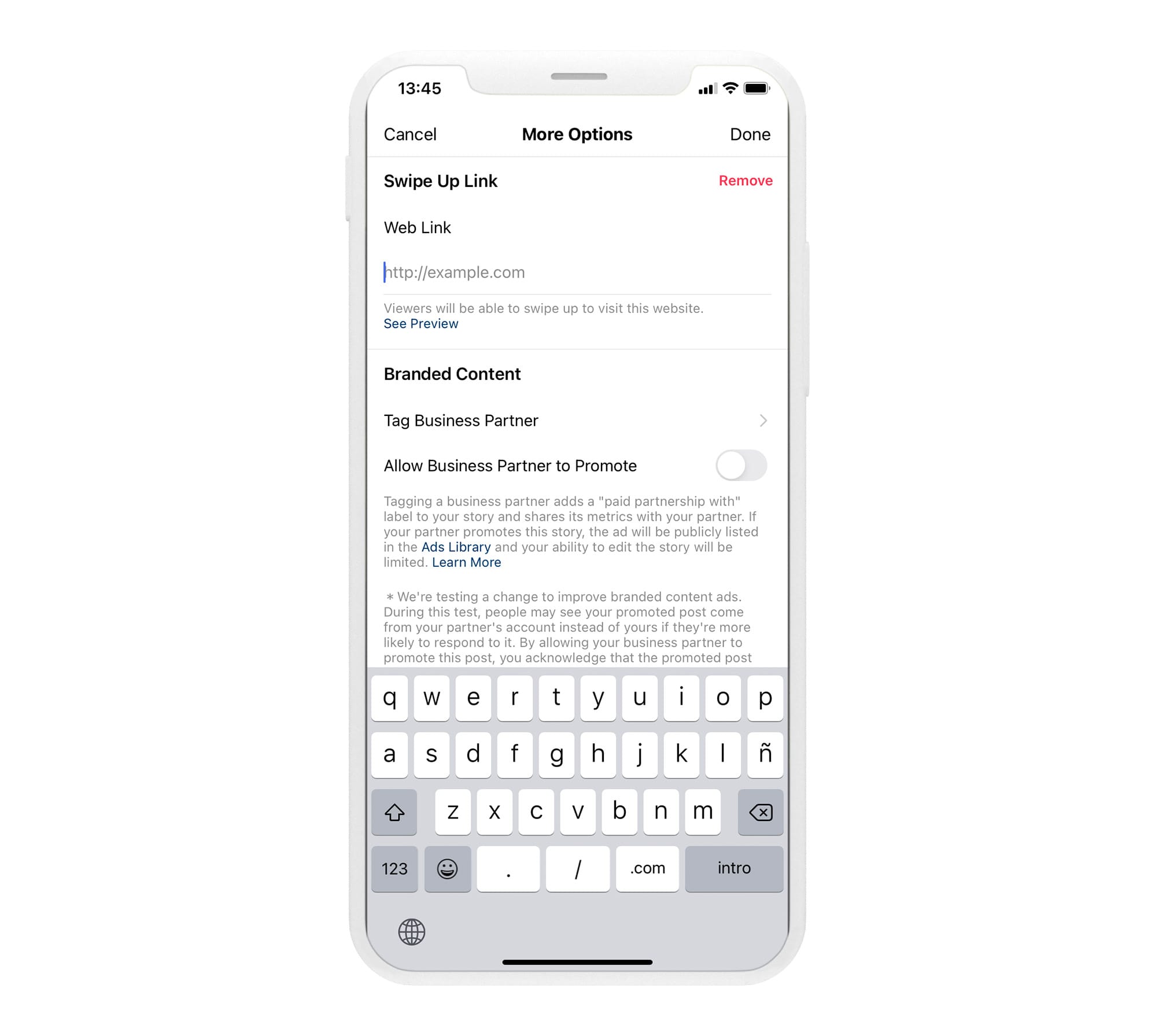 cómo poner swipe up en instagram