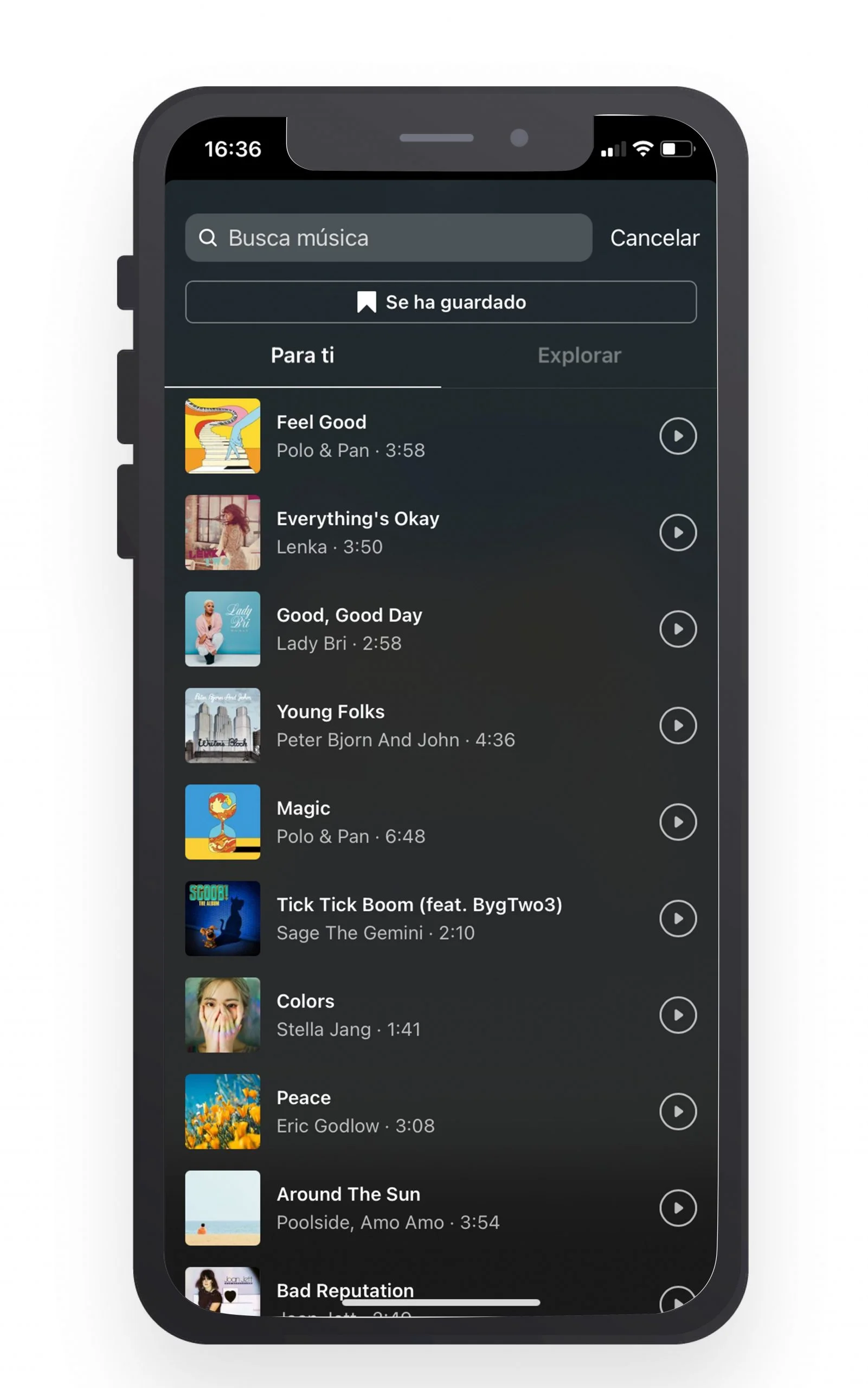 canciones para historias de Instagram 