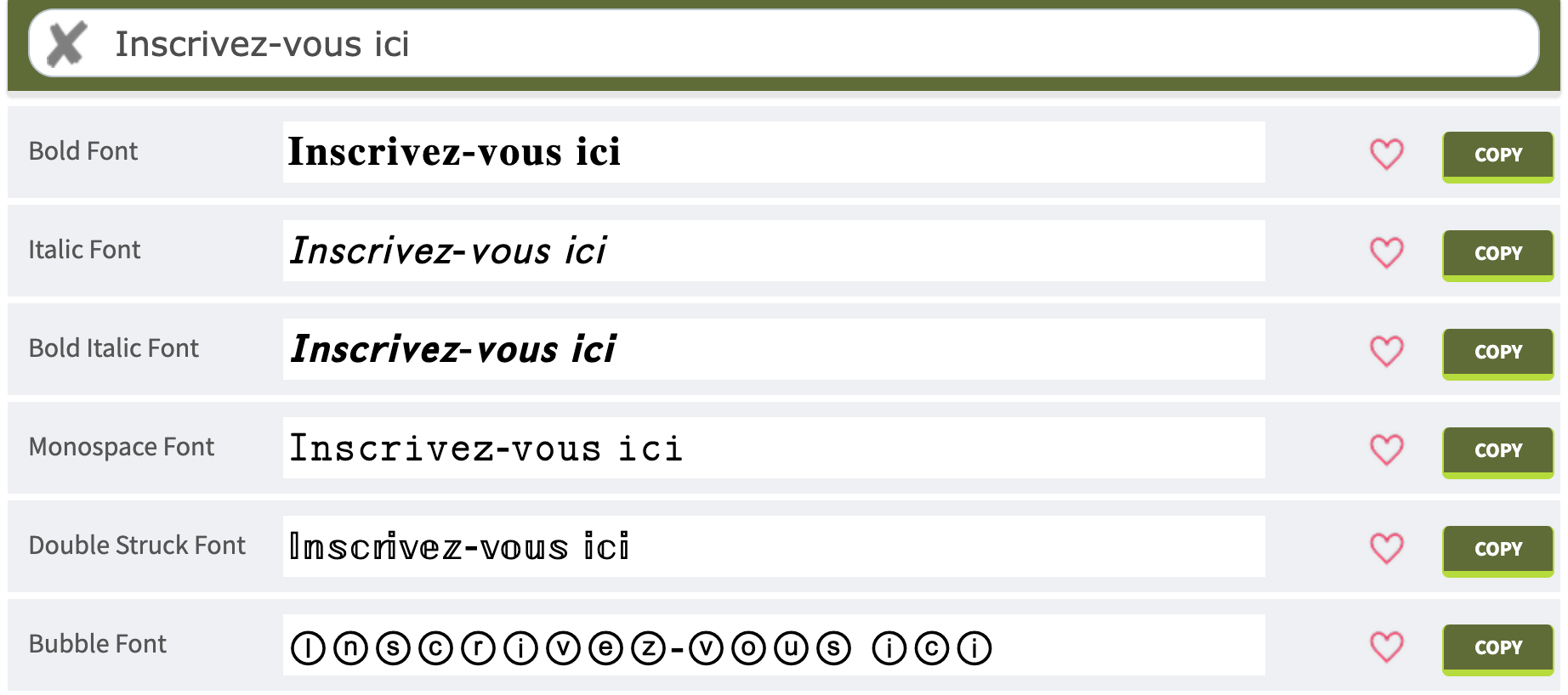 Police d’écriture Instagram