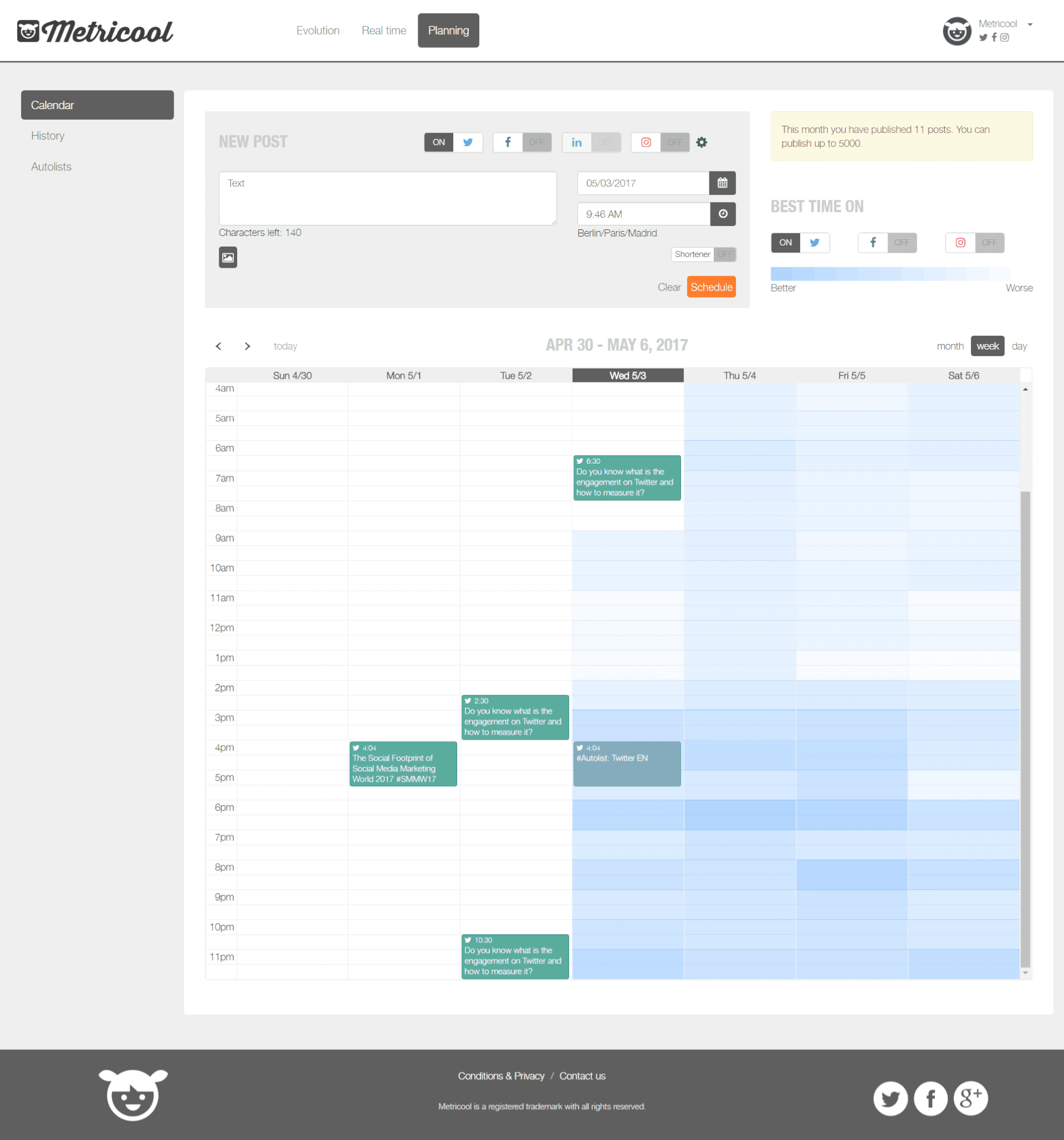 Editorial Calendar Social Media