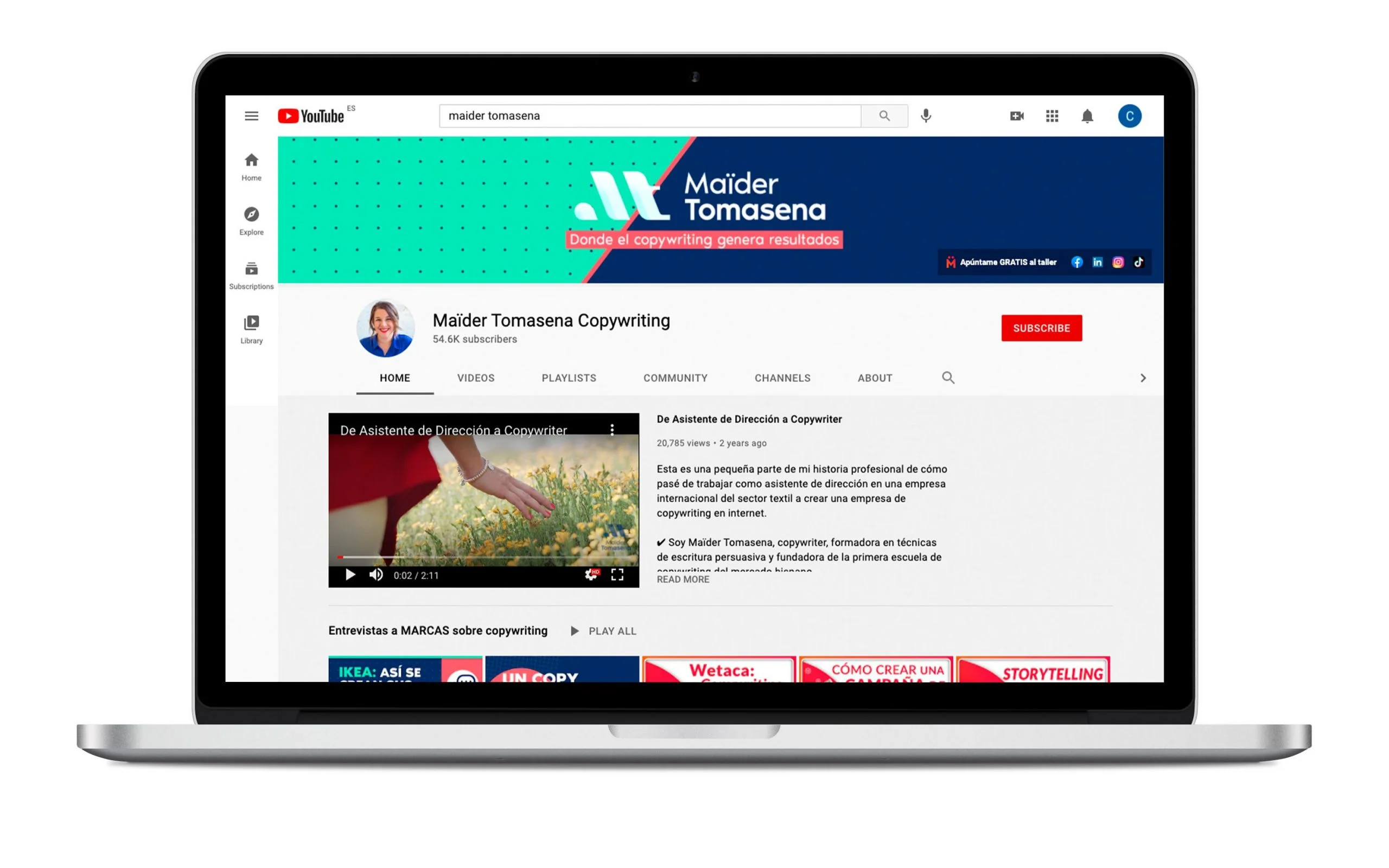 Nombres para Youtube maider tomasena