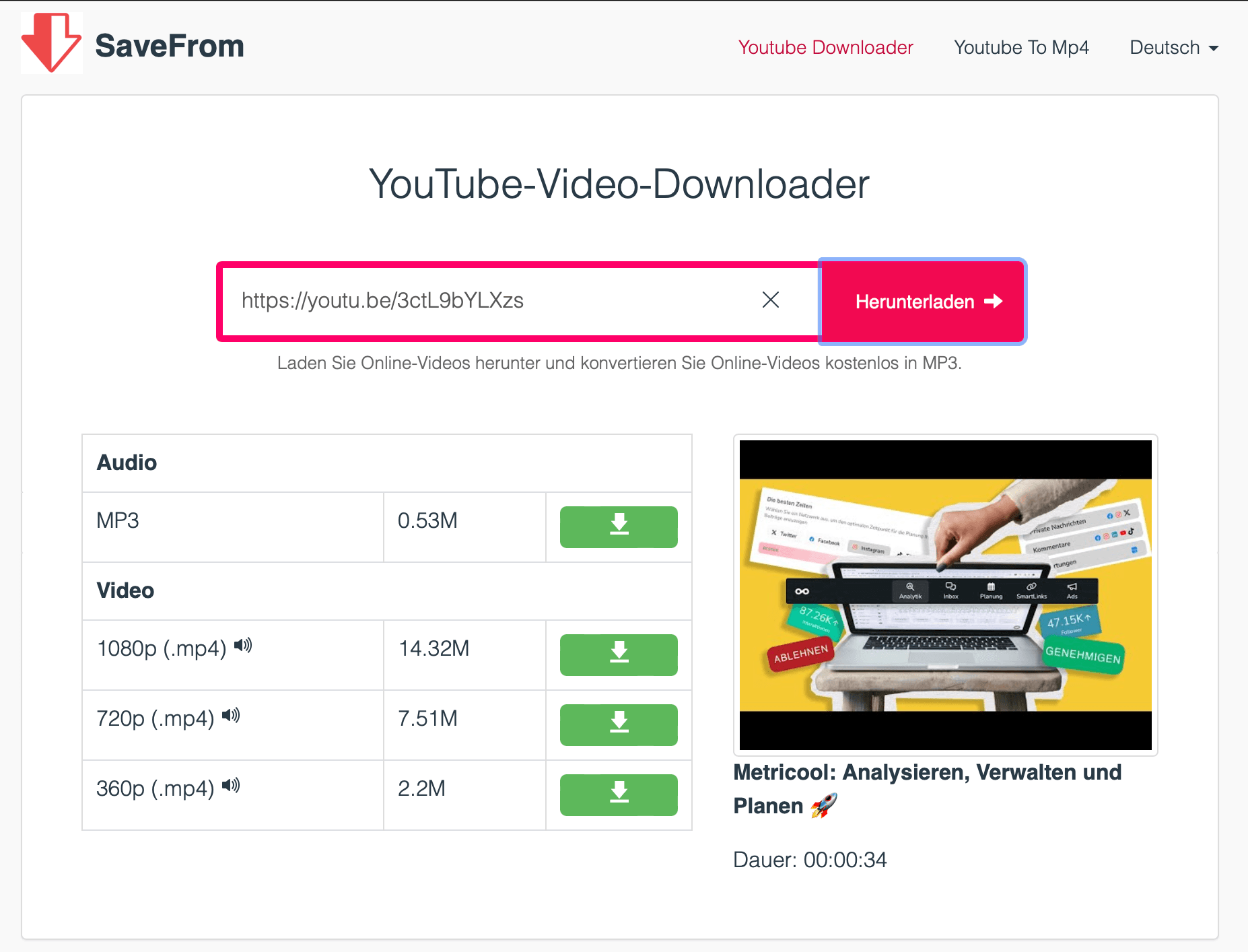 YouTubeVideos downloaden