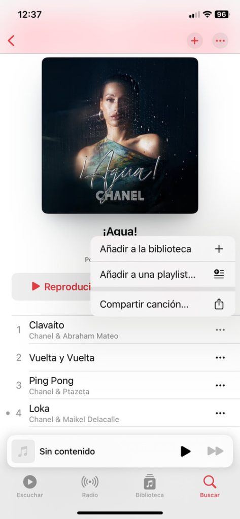 Compartir música en Instagram desde Apple Music