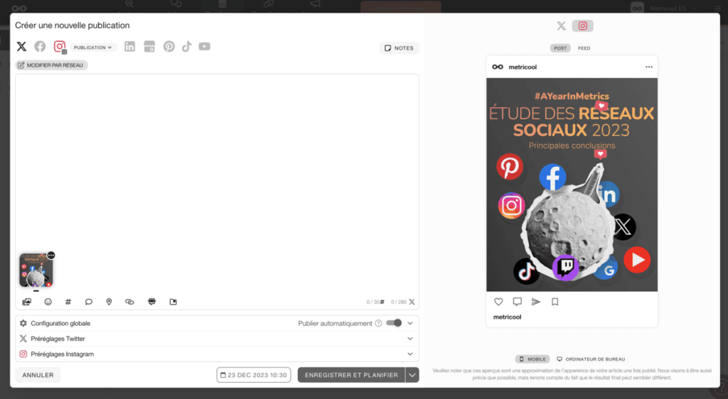 Créer une nouvelle publication