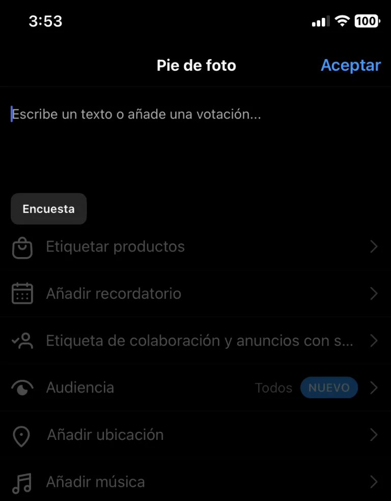 encuestas posts instagram