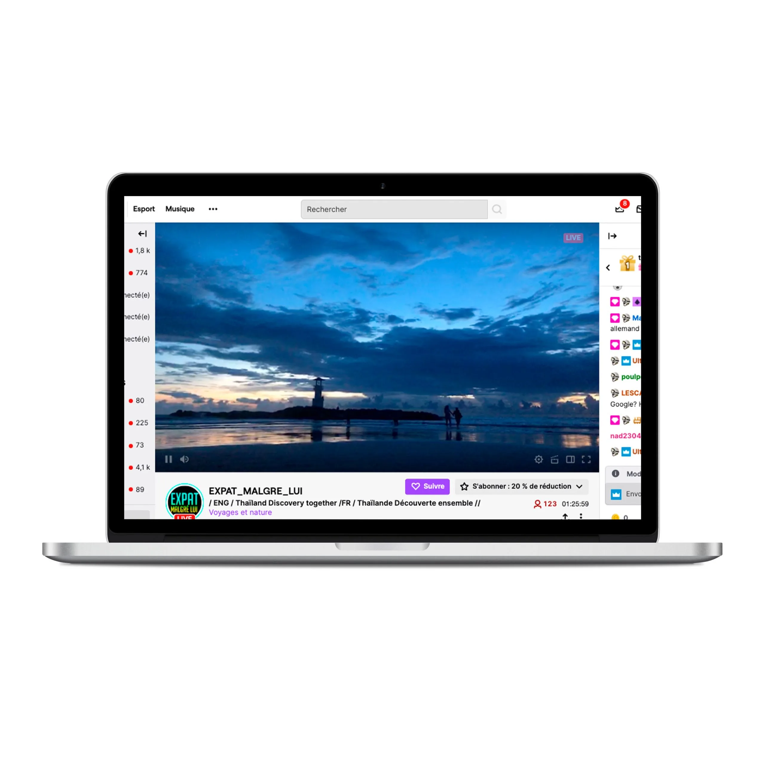 Chaînes Twitch recommandées par catégorie