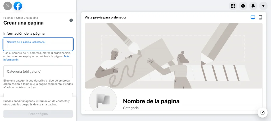 cómo crear una cuenta de empresa en facebook