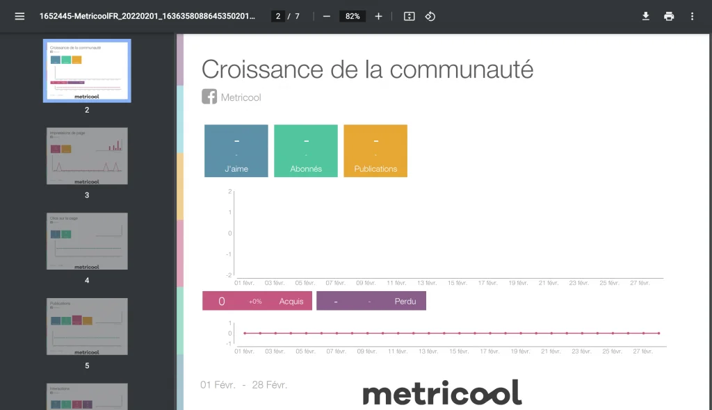 faceboo rapports avec metricool