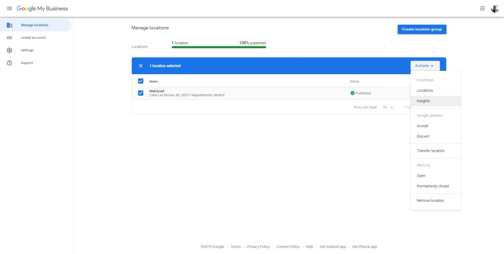 google my business native