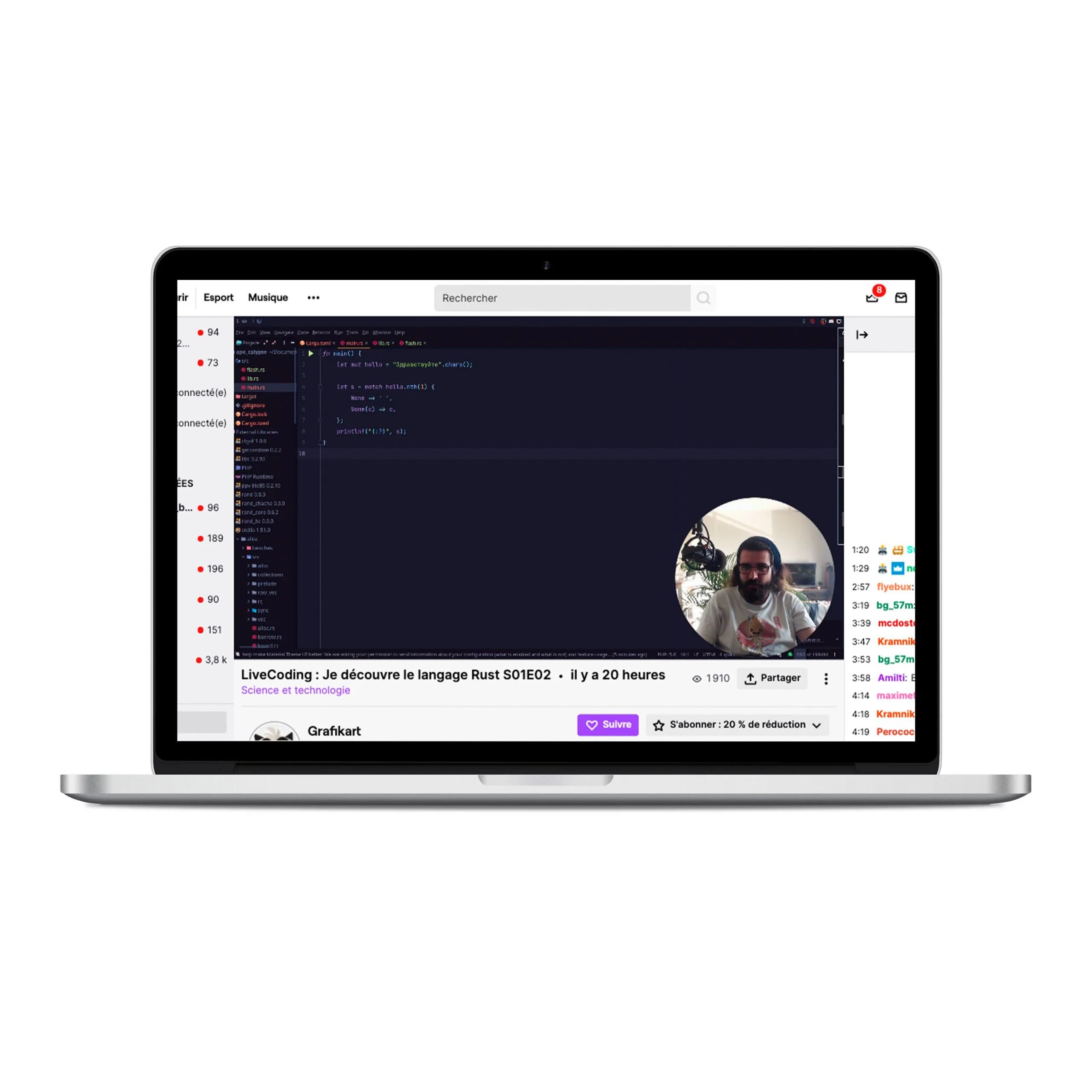 Chaînes Twitch recommandées par catégorie