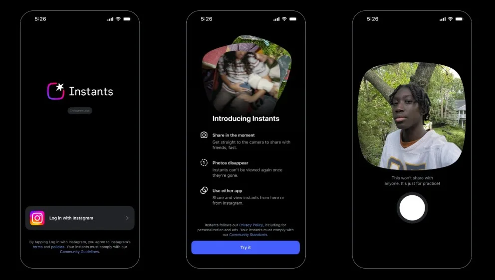 instagram instants standalone app