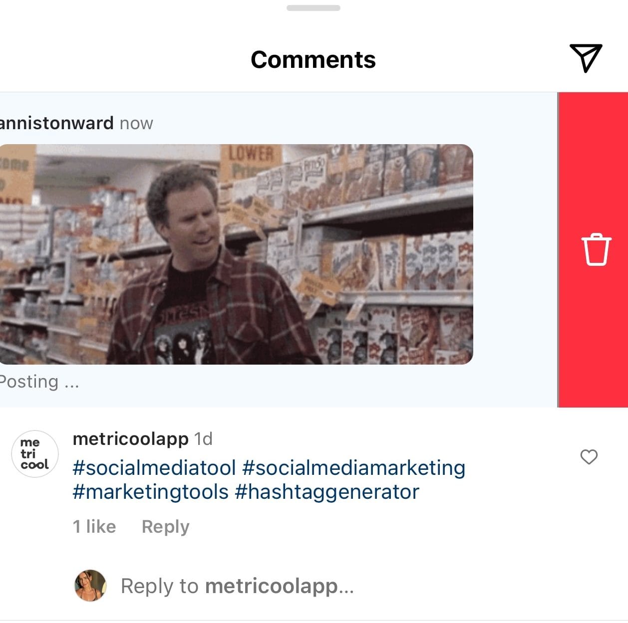 Gifs in comments : r/Instagram