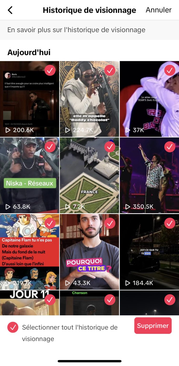 Historique de visionnage TikTok retrouver vos vidéos marquantes