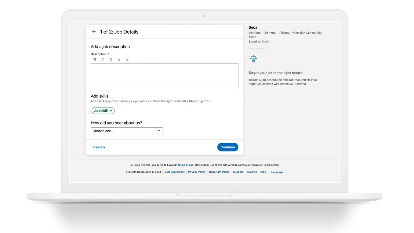 comment publier une offre d'emploi sur LinkedIn