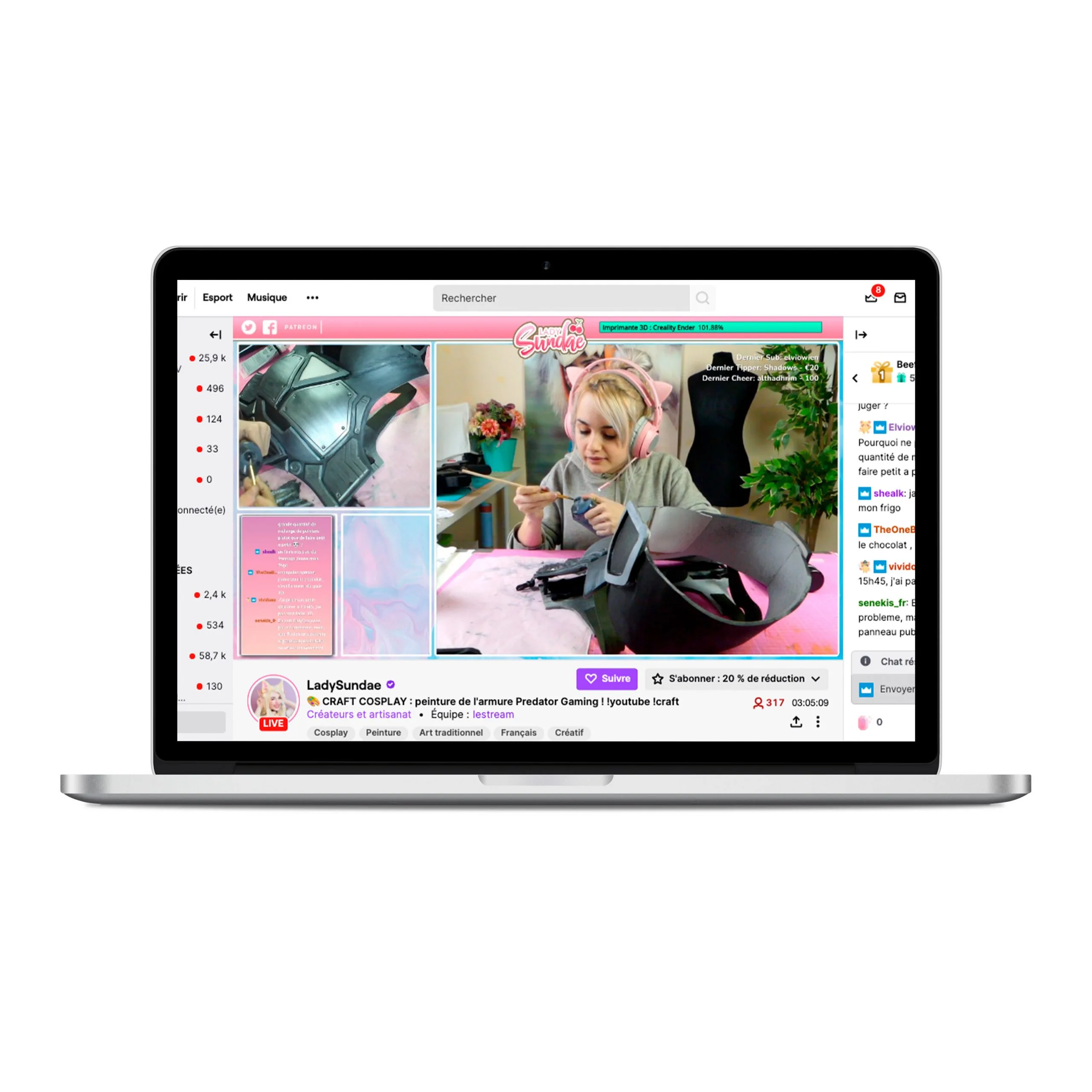 Chaînes Twitch recommandées par catégorie