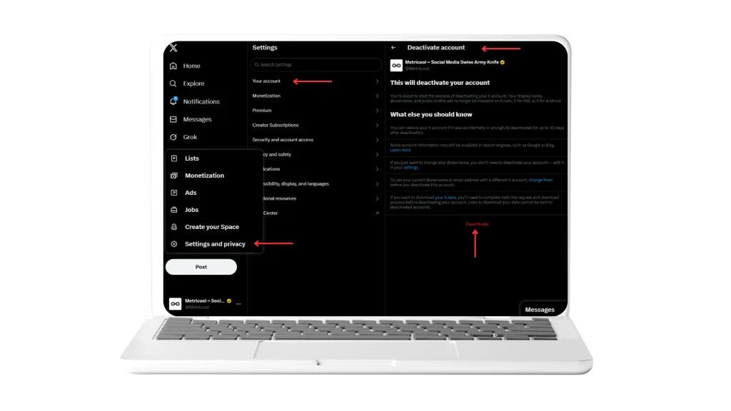 how to delete x account 2025