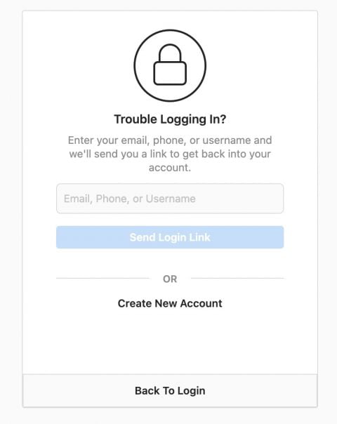 reactivate instagram account user not found
