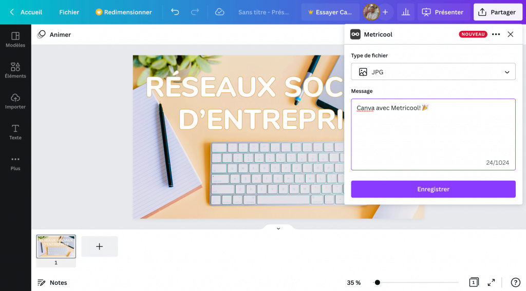 metricool avec canva
