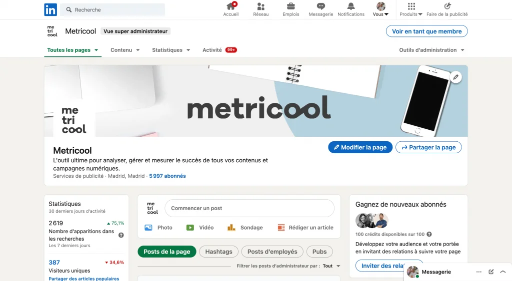 guide LinkedIn metricool