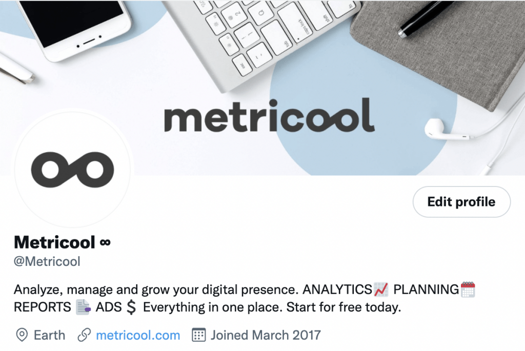 twitter marketing metricool profile