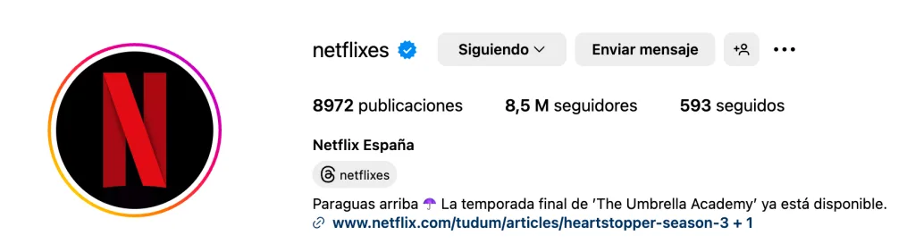 Nombres para Instagram netflix