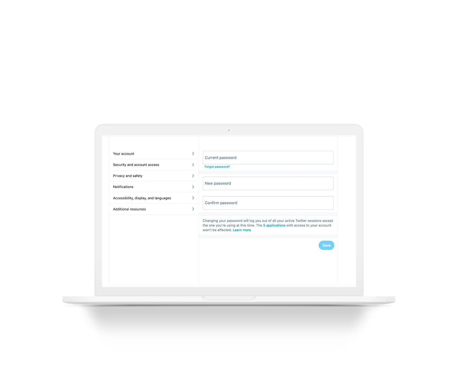 how to change the password on twitter