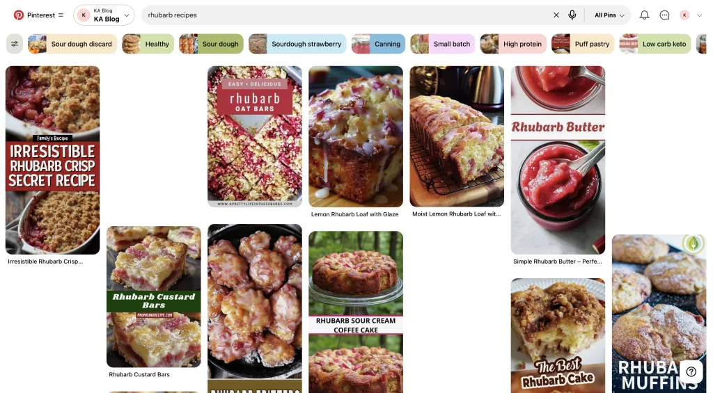 Pinterest search results