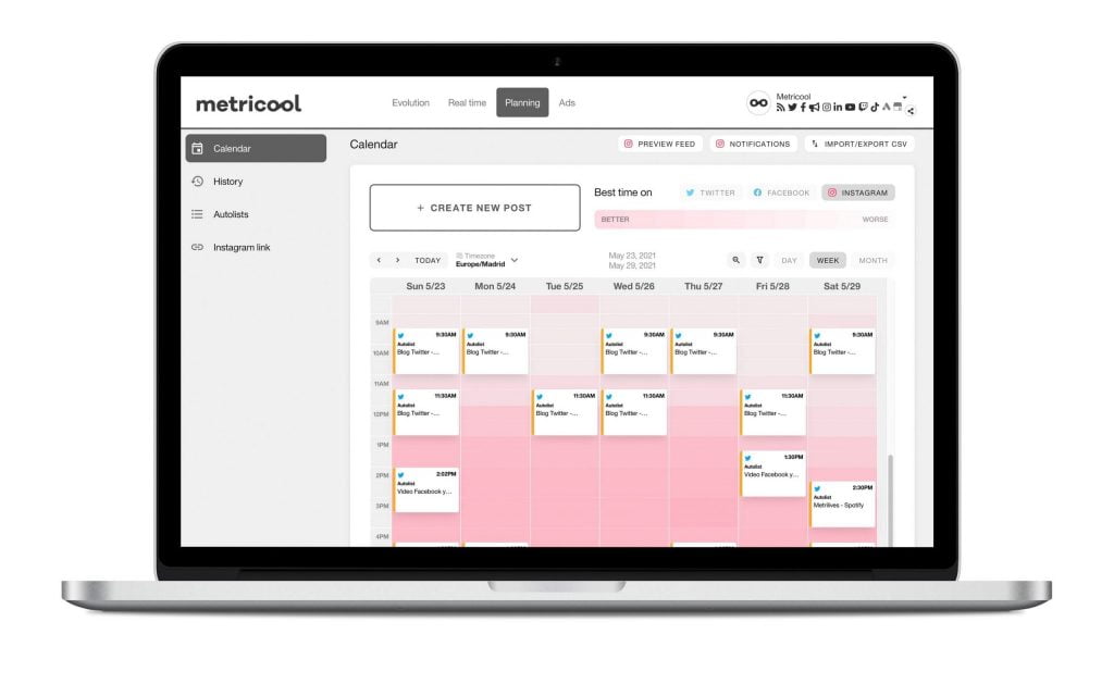 fichero csv metricool