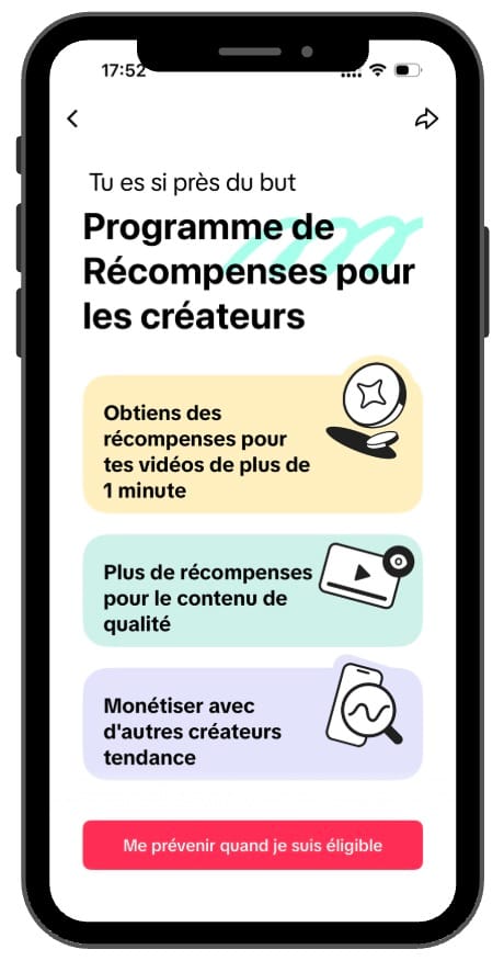 programme de récompense tiktok (tiktok creator rewards program)