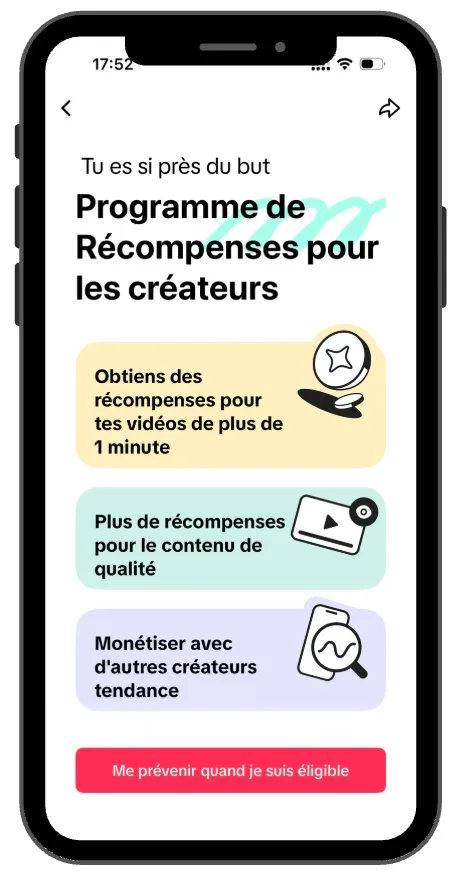 programme de récompense tiktok (tiktok creator rewards program)
