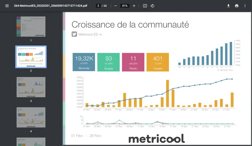 rapports personnalisés Twitter