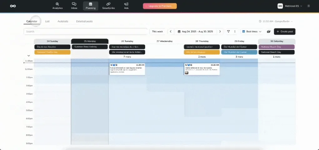 Recover deleted posts with Metricool