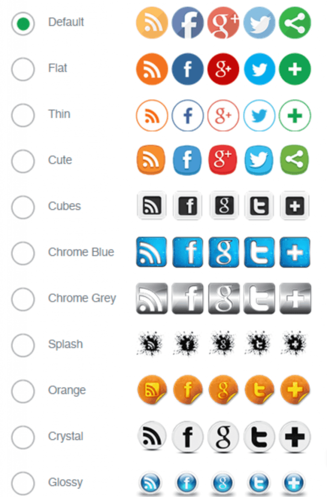 add social media share icons on for getting more likes