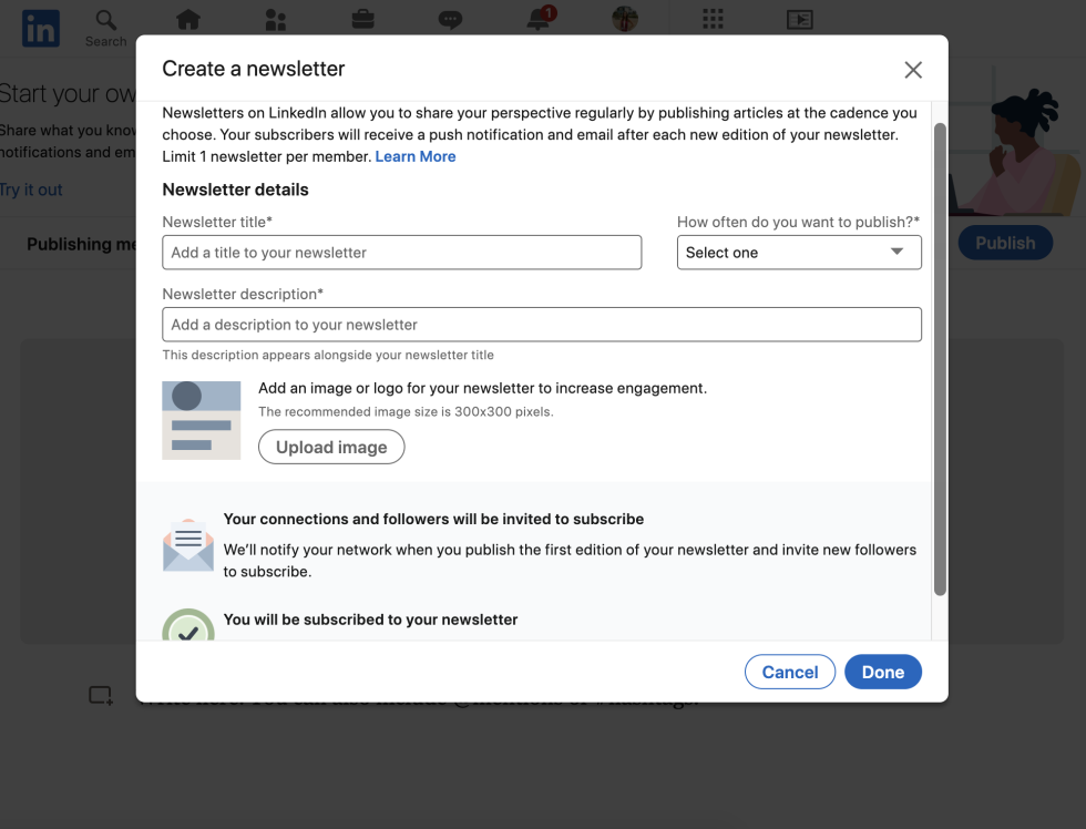 How to create a LinkedIn newsletter