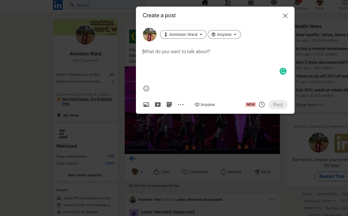 edit linkedin schedule posts