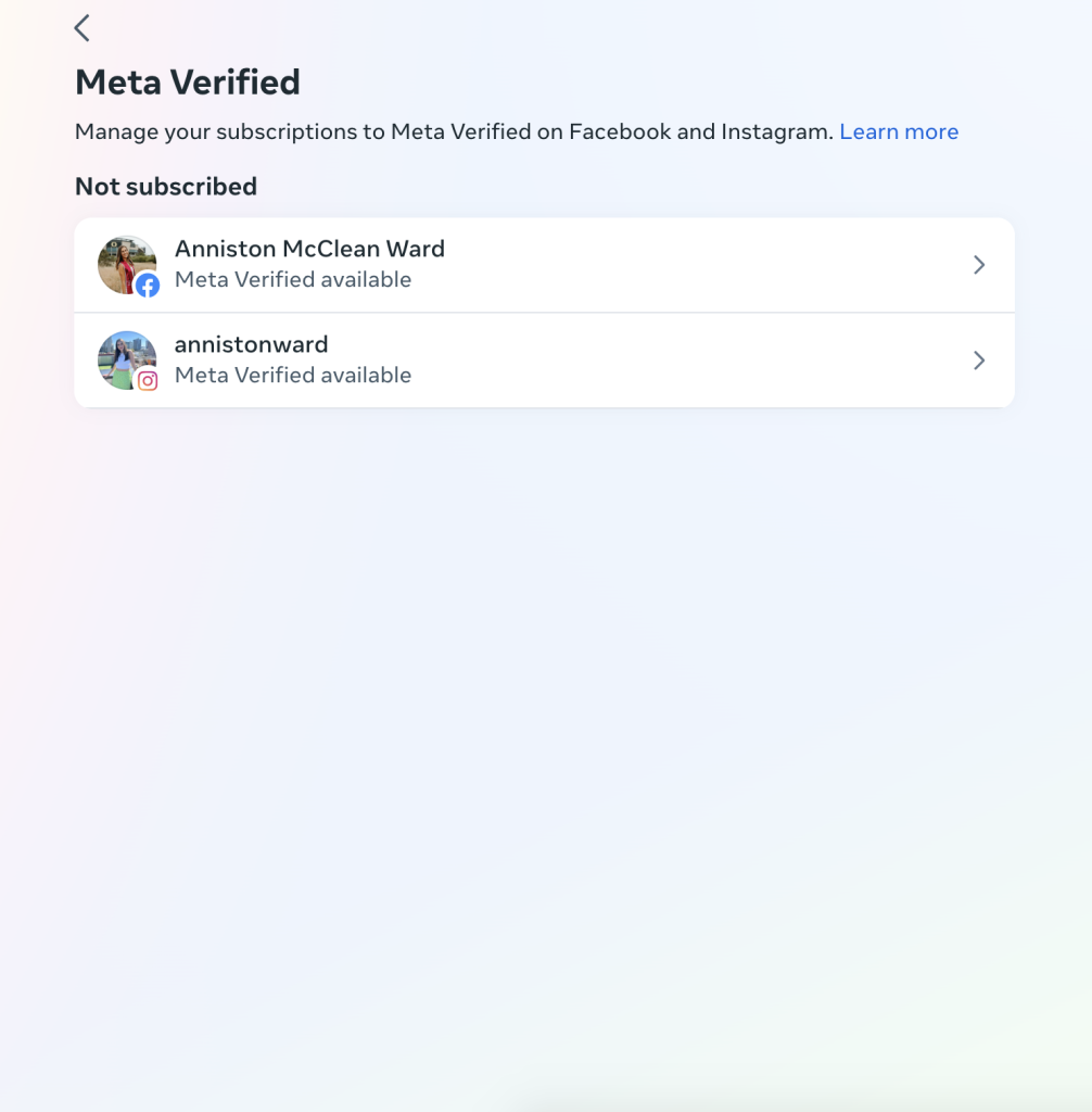 Meta-verified eligible accounts - Get verified on Facebook/Instagram