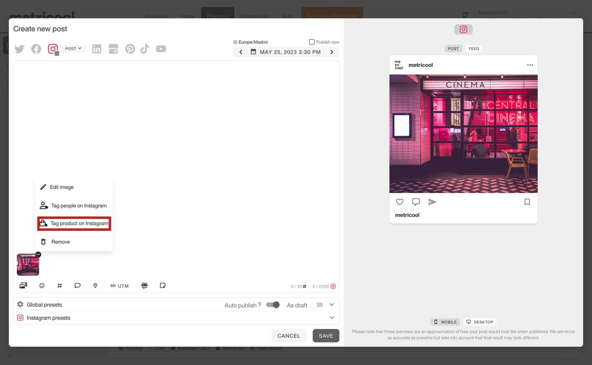 Tag products on Instagram for your store