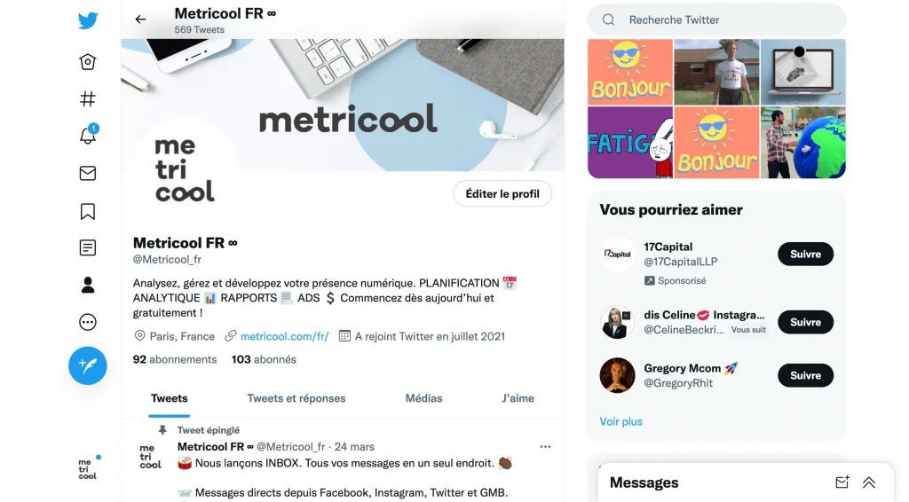 optimiser le profil twitter