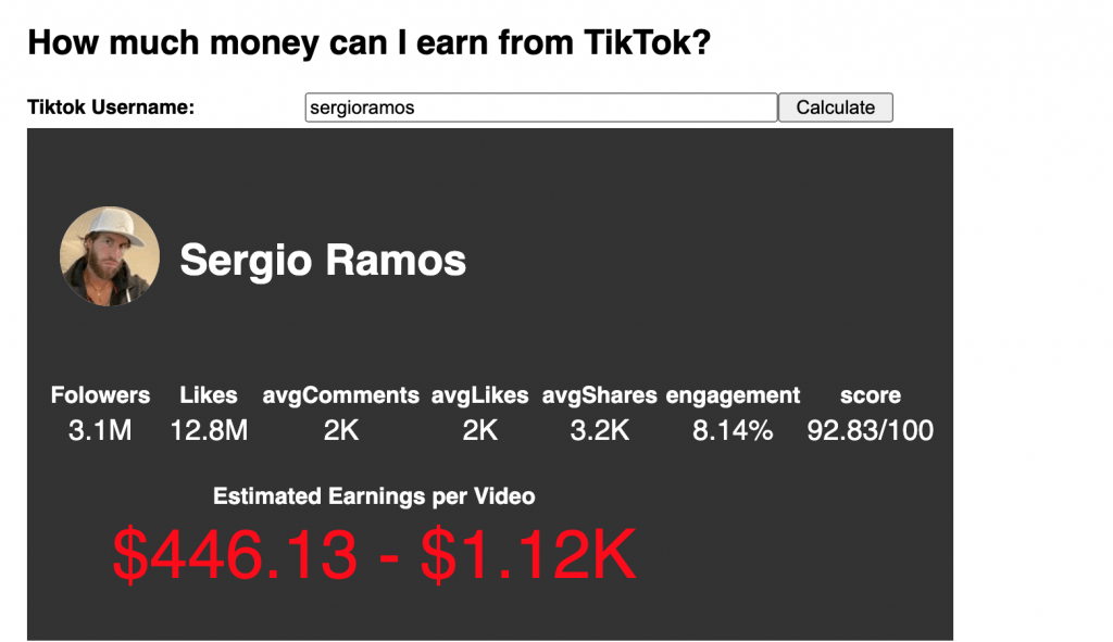 calculateur tiktok sergio ramos