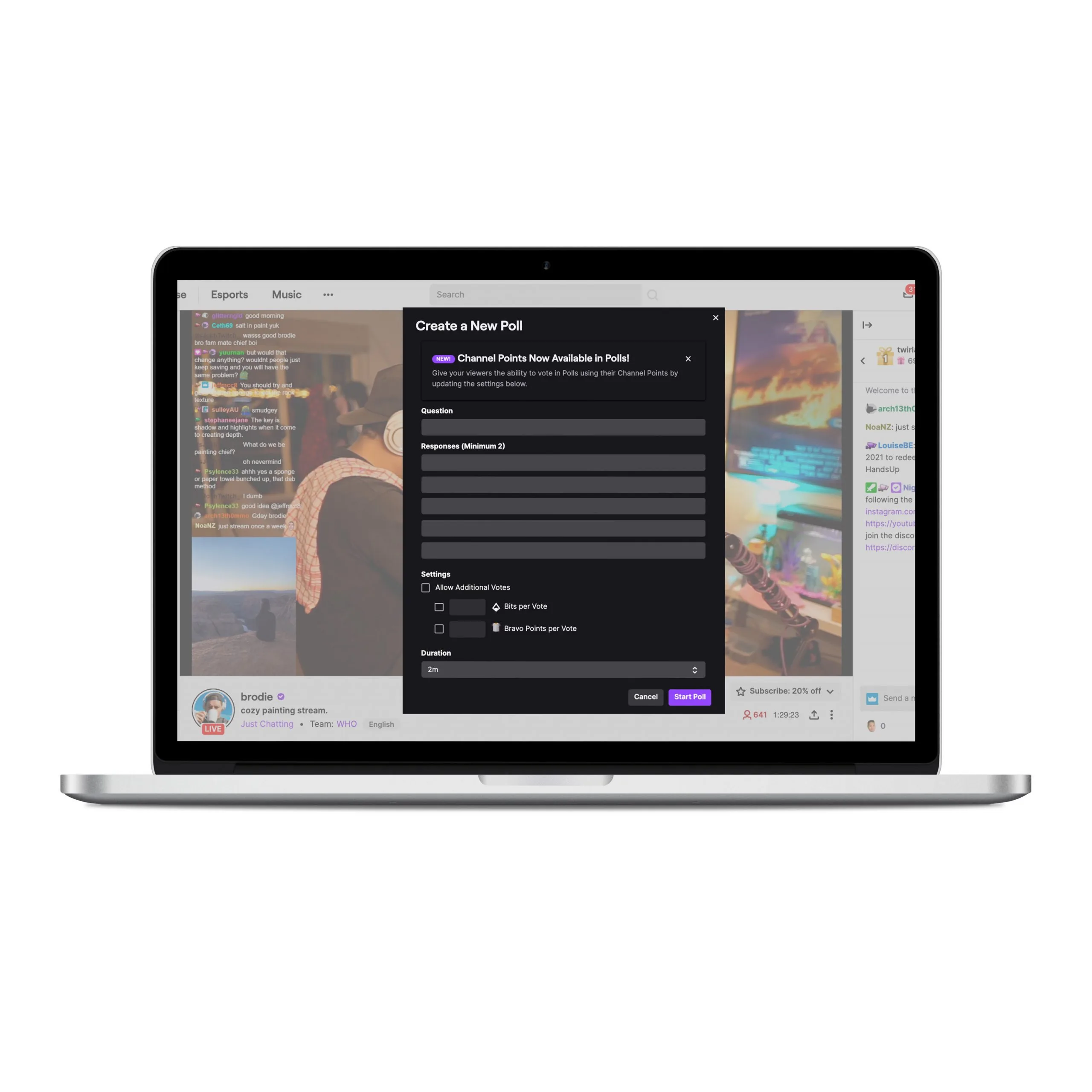 comment faire des sondages sur Twitch