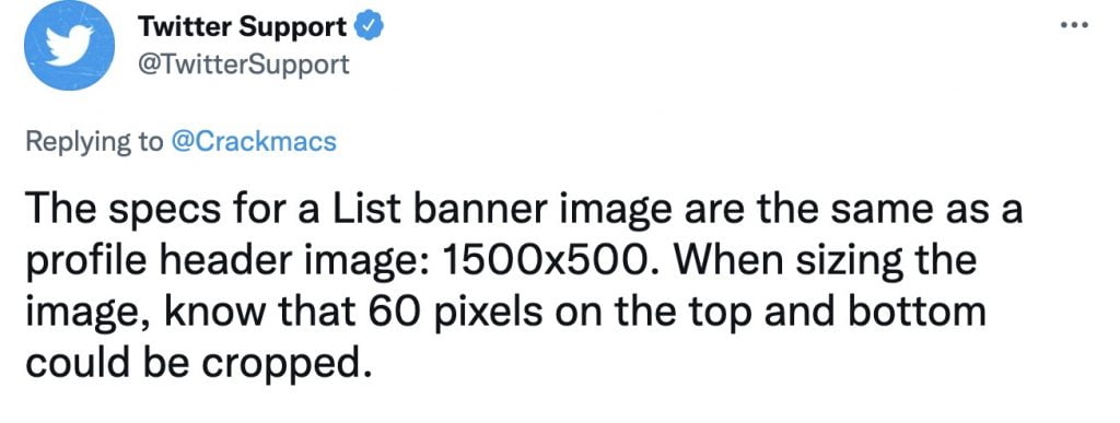 List banner image size twitter