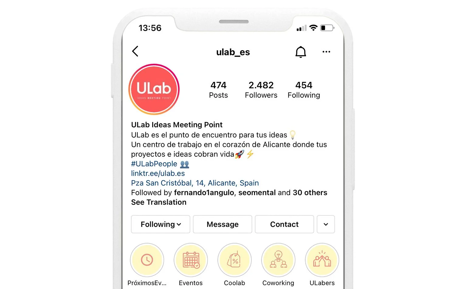 instagram bio ulab_es